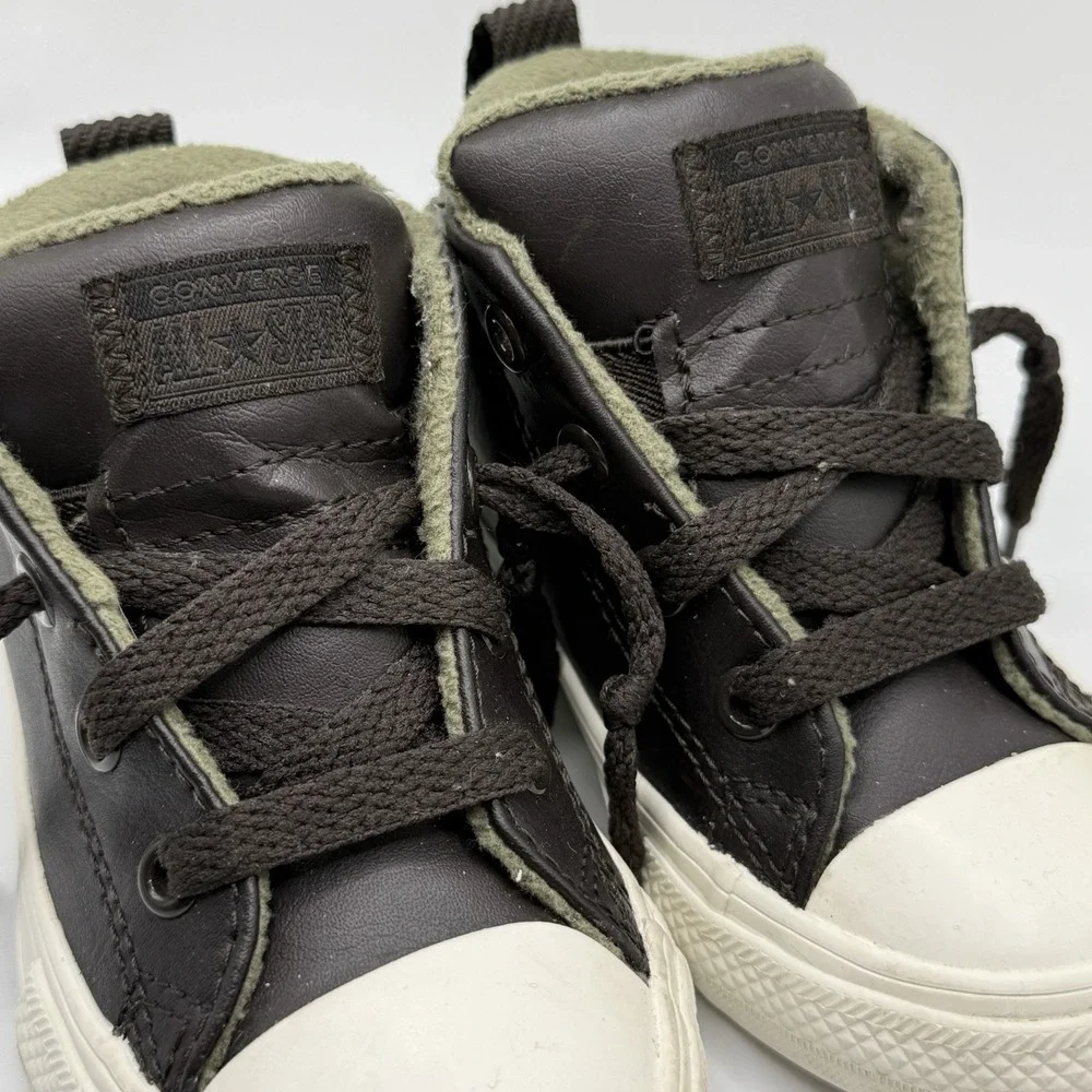 Converse All Star Toddler Size 6 Brown Fleece‎ Lined High Top Sneakers Unisex